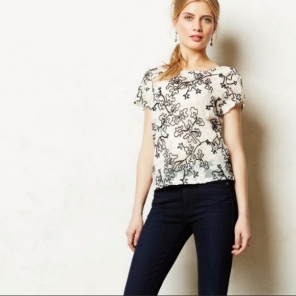 Anthropologie Tops - Anthropologie Meadow Rue Cherry Blossom Floral Top
